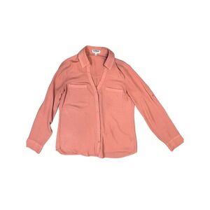 Express Portofino Long Sleeve Button Down Shirt in‎ Pink, Size Medium
